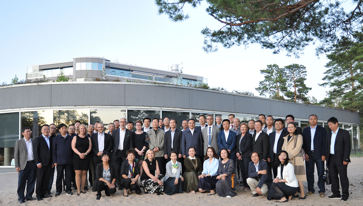 Higher education presidential delegation from China in Yyteri Finland, group photo.