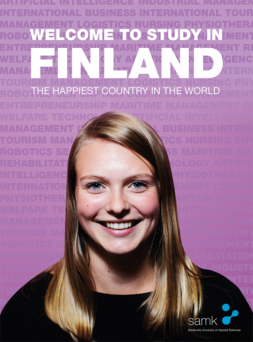 Cover of SAMK brochure in English.