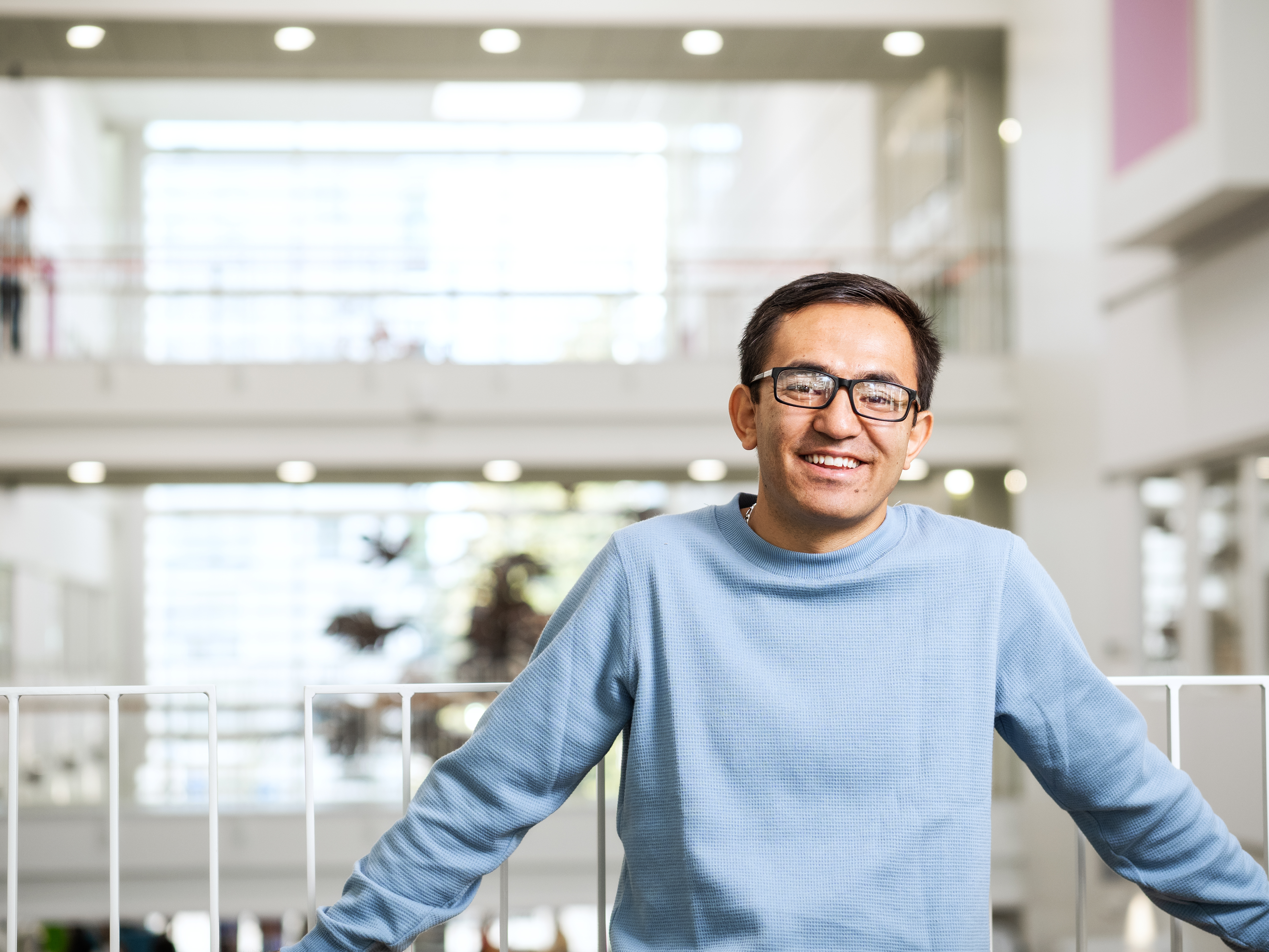 Smiling person in campus