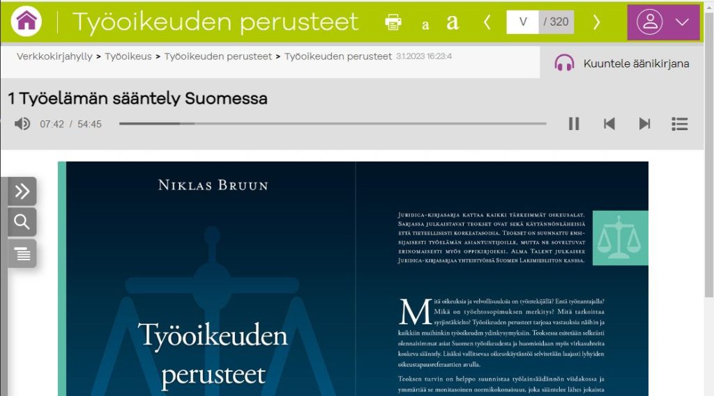 Äänikirja Alma Talent -sivustolla.