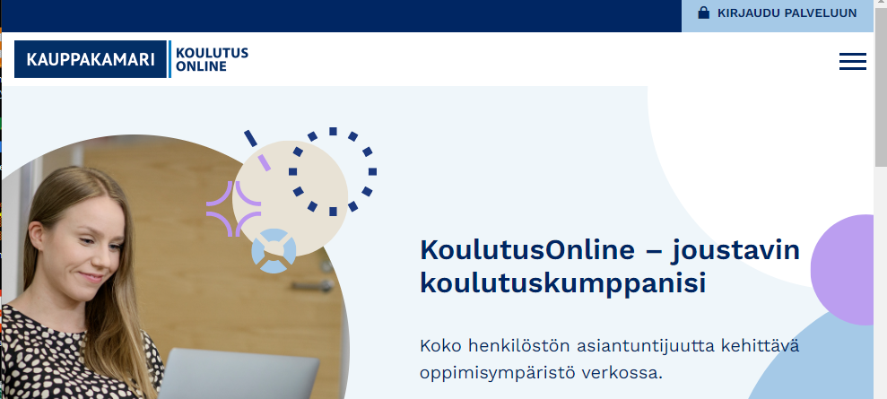 Kuvakaappaus Koulutusonline-nettisivusta.