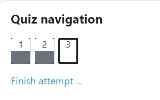 Moodle submitting a test.