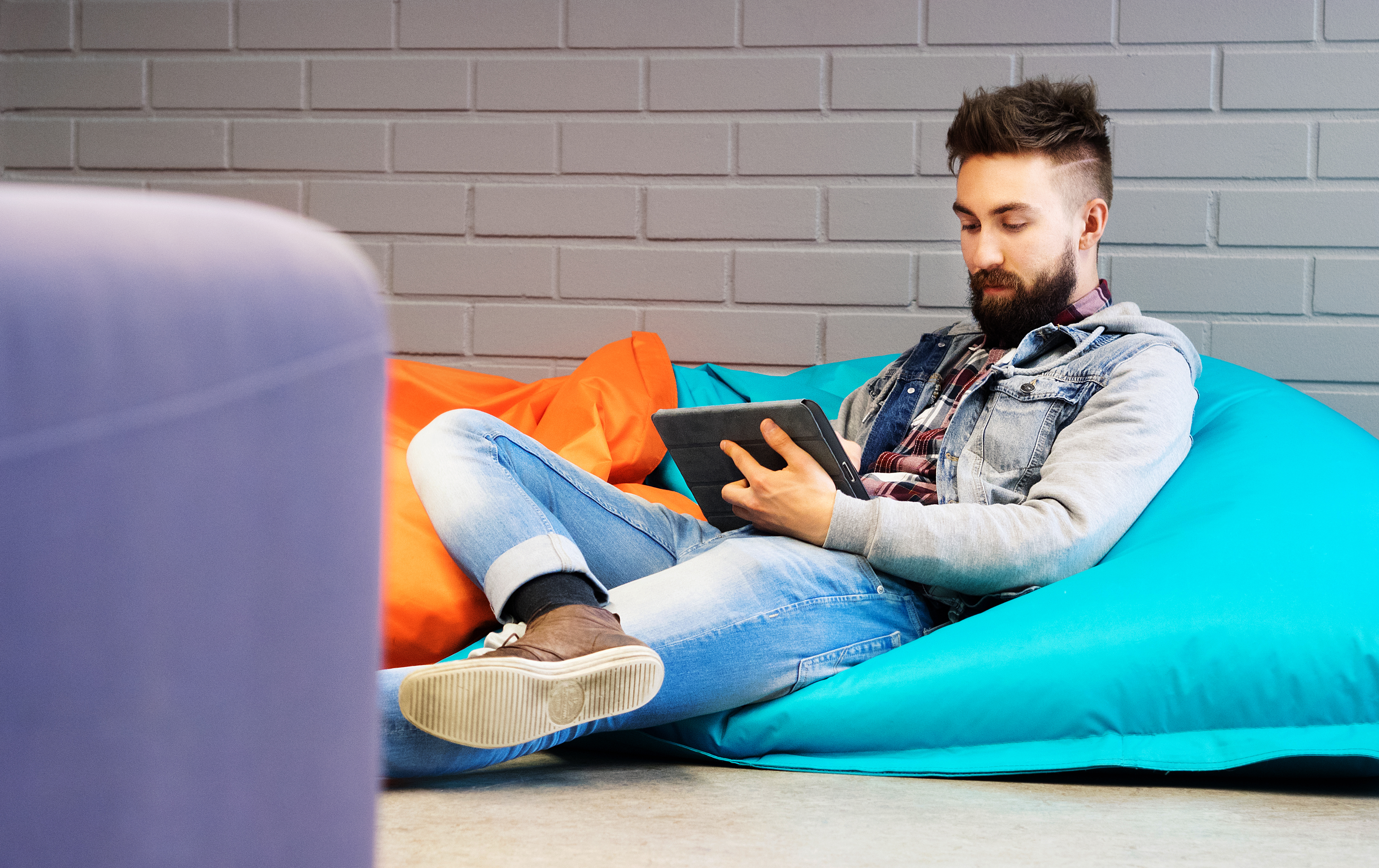 Person using a smart device.