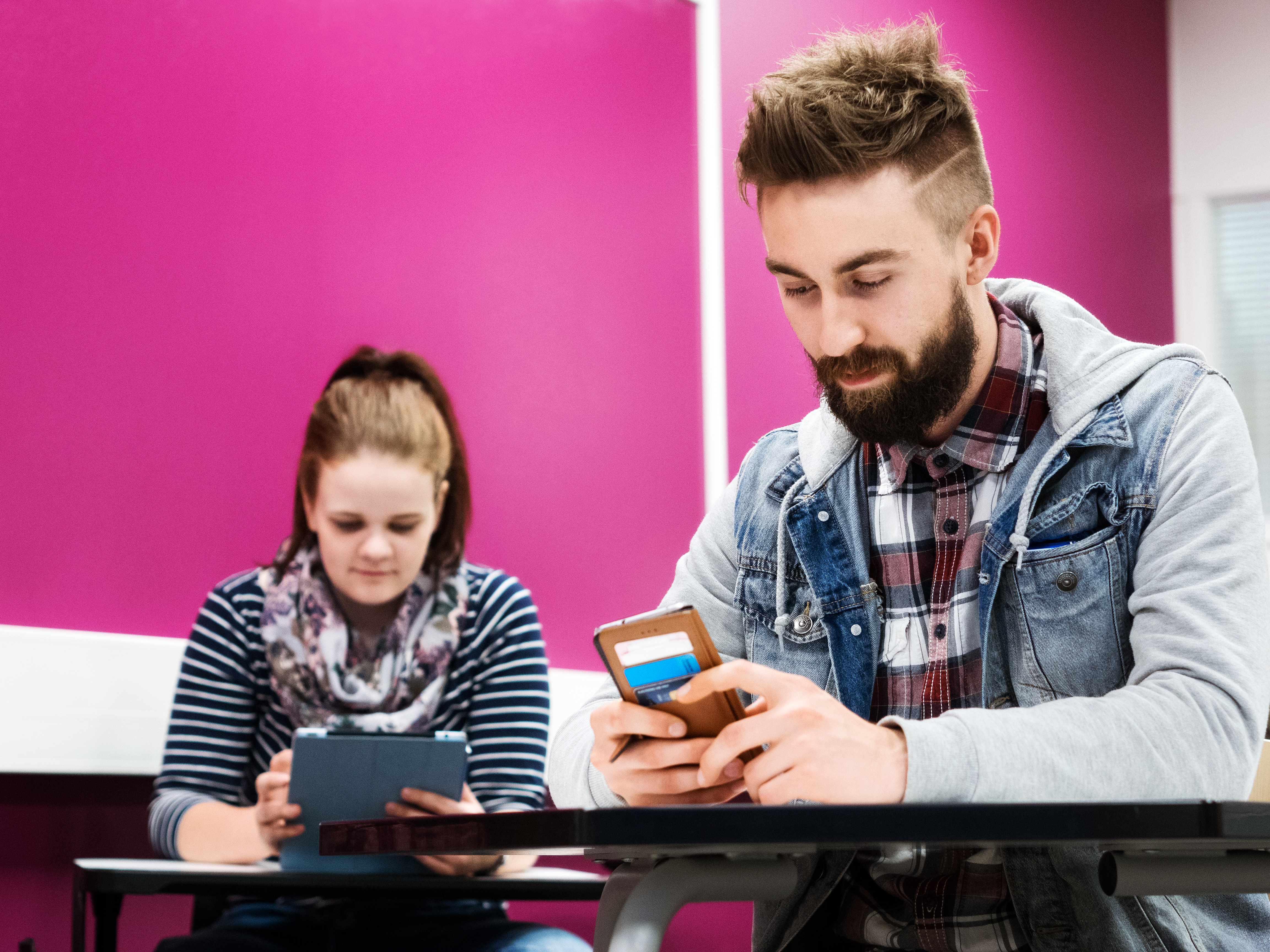 People using smart devices.
