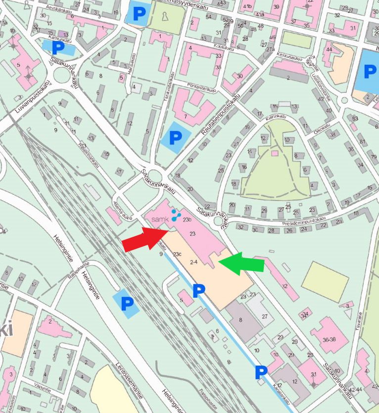 SAMK valintakokeeseen saapuvien kartta