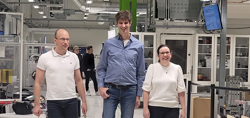 CERN representatives Jan Janke (on the left) and Matthias Braeger arrived to Pori at the end of last year for a site check and to discuss with event arrangements. Also in the photo is lecturer Sara Kfouri Koskinen from SAMK, who is coordinating the event.