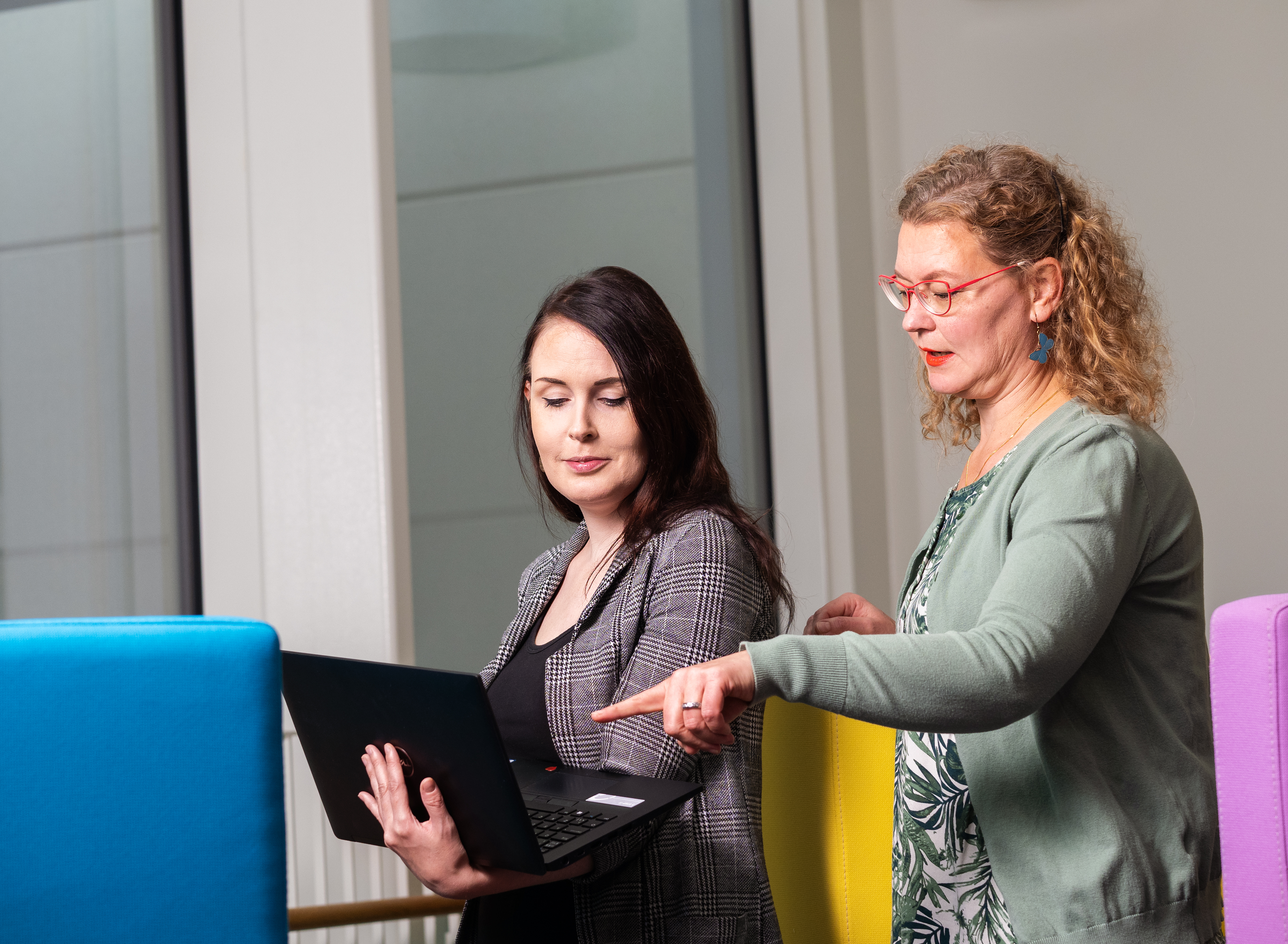 Students solving a school task on campus.