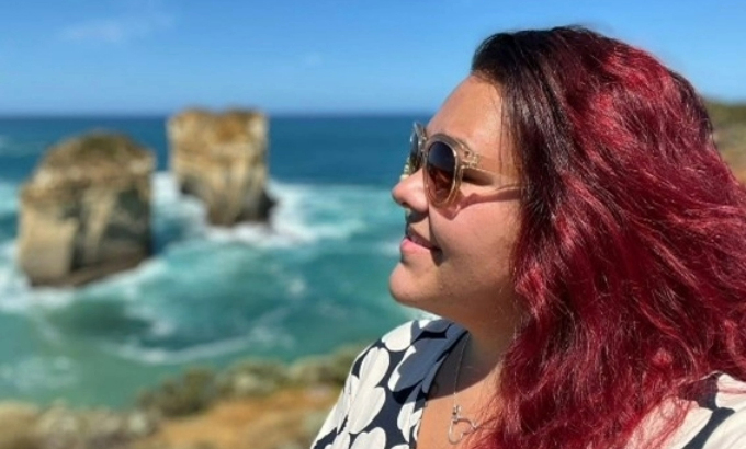 Kirsi nautti upeista maisemista Australian The Great Ocean Roadilla.