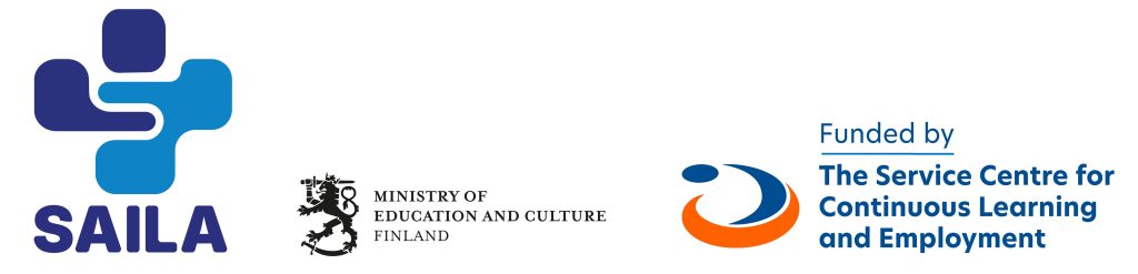 SAILA-logos in English.