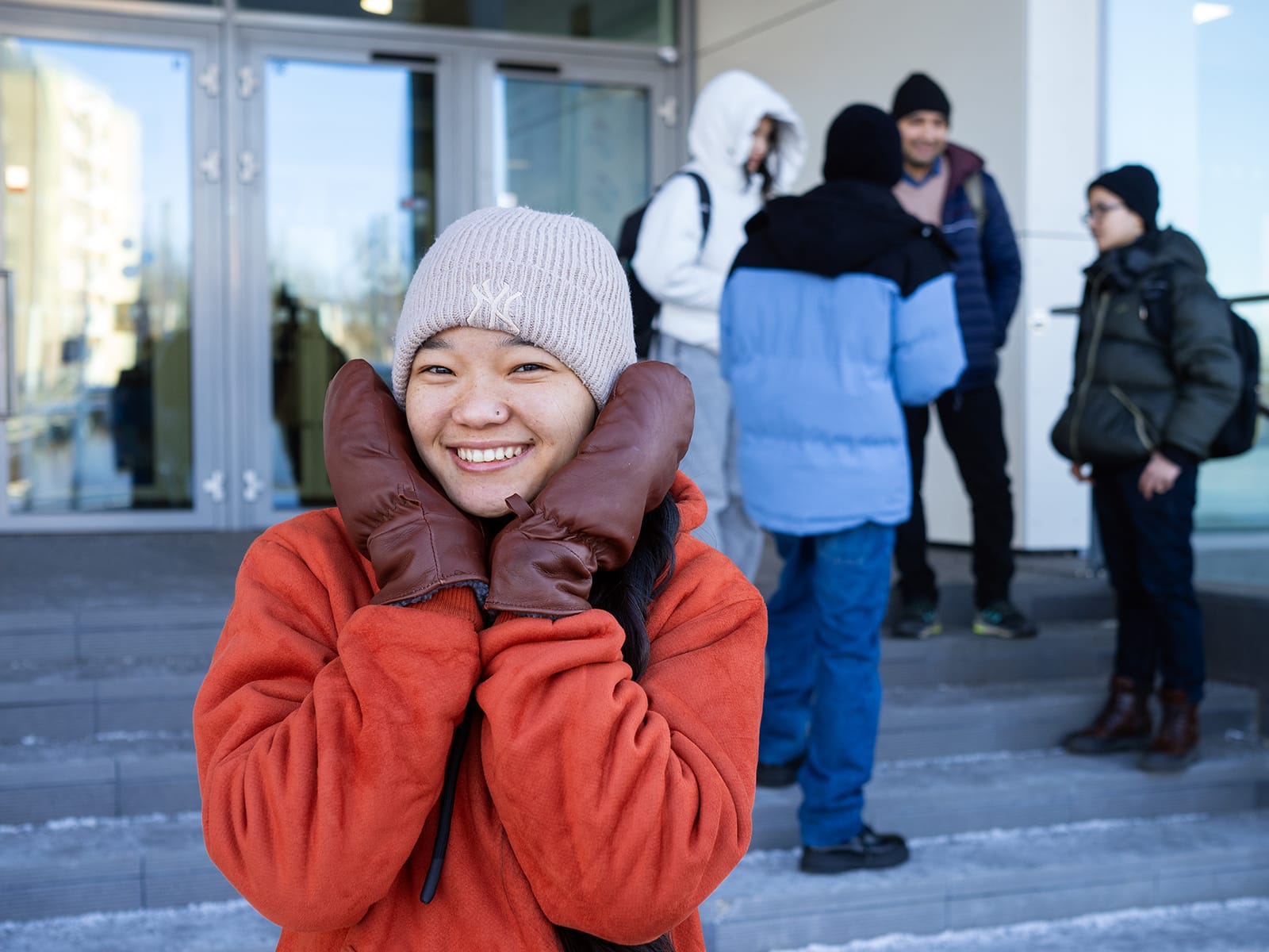Winter, students.